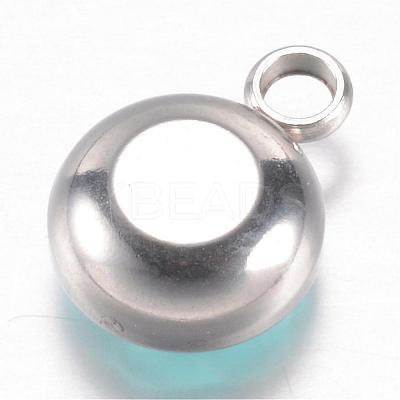 304 Stainless Steel Glass Rhinestone Charms STAS-G082-01-1