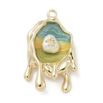 Brass Enamel Pendants KK-M308-04G-01-1