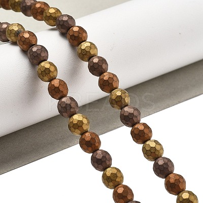 PVD Vacuum Plating Non-magnetic Synthetic Hematite Beads Strands X-G-F682-01C-1