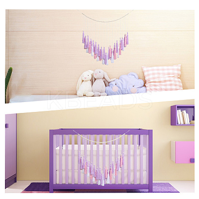 Cotton Tassel Hanging Wall Art Decorations HJEW-WH20020-002B-1