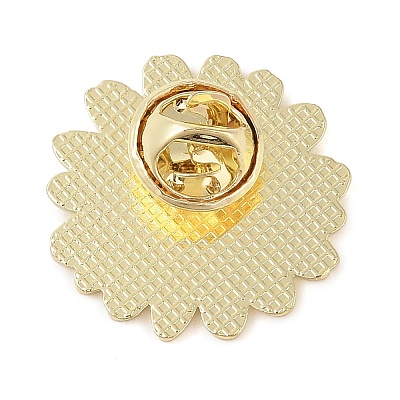 Flower Golden Enamel Pins LS-JEWB-K012-07C-G-1