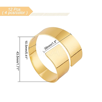 12Pcs 3 Colors Iron Napkin Rings AJEW-AR0001-36-1