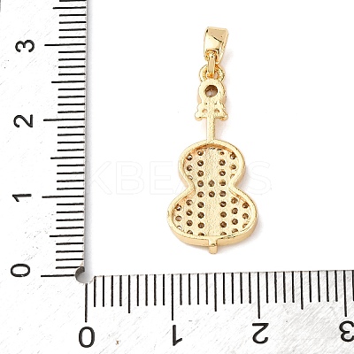Brass Micro Pave Clear Cubic Zirconia Pendants KK-C249-02G-1