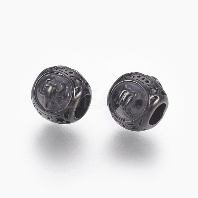 316 Surgical Stainless Steel European Beads STAS-P212-18B-09-1