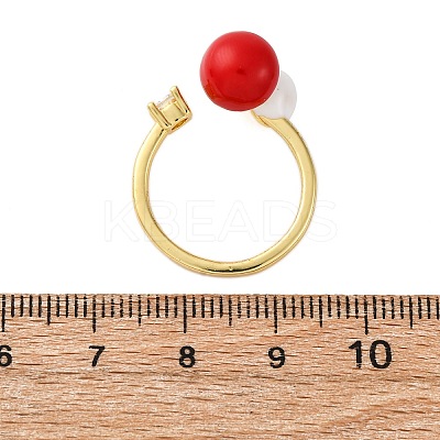 Brass Micro Pave Cubic Zirconia Open Cuff Rings for Women RJEW-U057-26G-01-1