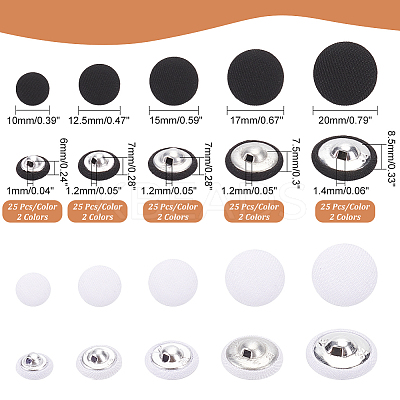 250Pcs 10 Styles 1-Hole Polyester Buttons DIY-PH0017-33-1