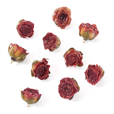 10Pcs Preserved Rose Pendants KY-TA0001-59C-1