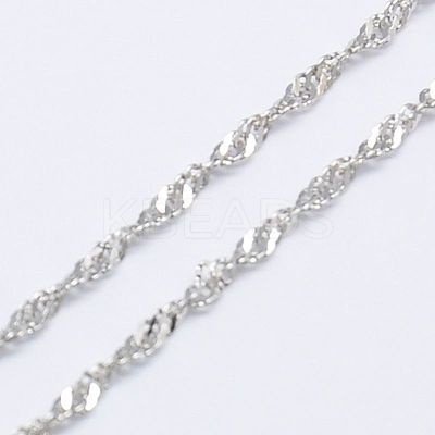 Anti-Tarnish Rhodium Plated 925 Sterling Silver Necklaces STER-E007-2A-1