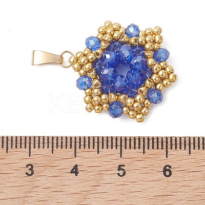 Pearl Luster Plated Glass Pendants PALLOY-MZ01312-02-1
