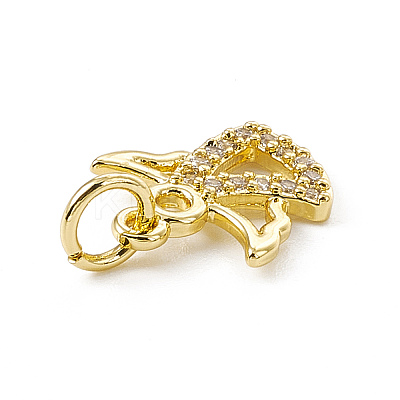 Brass Micro Pave Cubic Zirconia Charms ZIRC-F132-46G-1