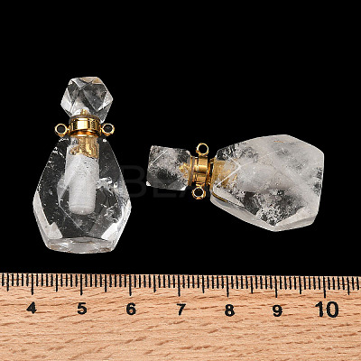 Natural Quartz Crystal Perfume Bottle Pendants G-B149-02G-01-1