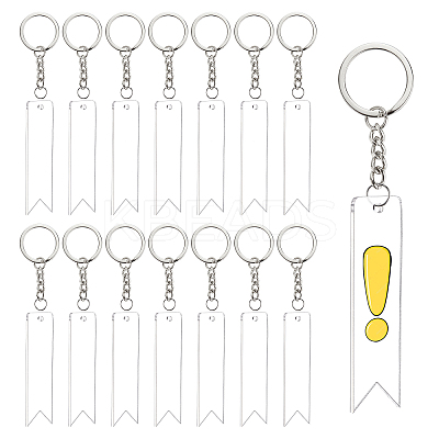 DIY Vertical Flag Acrylic Blank Pendant Keychain Making Kits DIY-BC0001-64A-1