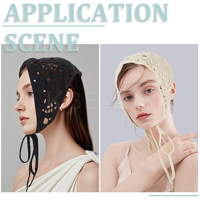 3Pcs 3 Colors Polyester Knitted Triangle Headscarf AJEW-CY0001-87-1
