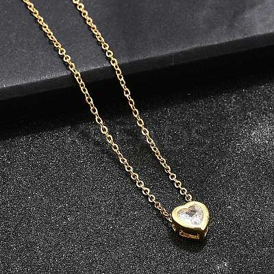 304 Stainless Steel Pendant Necklaces X-NJEW-O108-14G-1