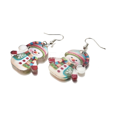 Snowman Acrylic & Alloy Dangle Earrings WG13ED8-01-1