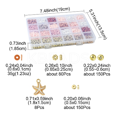 Bohemian Style DIY Disc/Flat Round Handmade Polymer Clay & CCB Plastic Beads & Alloy Enamel Pendant Jewelry Making Kits DIY-FS0007-75-1