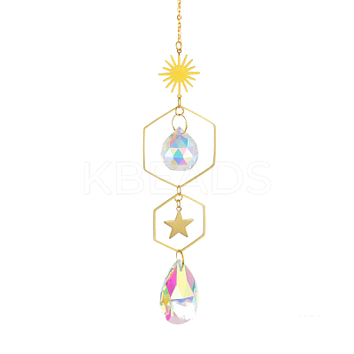 Quartz Crystal Big Pendant Decorations LS-HJEW-PW0001-008D-1
