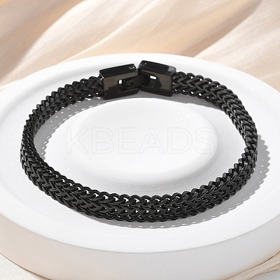 304 Stainless Steel Wheat Chain Bracelets for Women Men STAS-N117-02EB-1