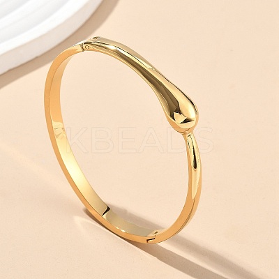 304 Stainless Steel Hinged Bangles for Women AJEW-P127-14G-1