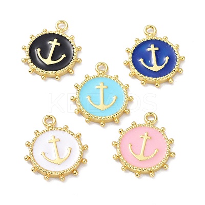 Eco-Friendly Stainless Steel Enamel Pendants STAS-C031-02G-1