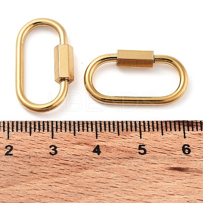 PVD Vacuum Plating 304 Stainless Steel Screw Carabiner Lock Charms STAS-H107-04C-G-1