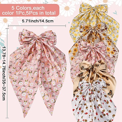 5Pcs 5 Colors Cloth Snap Hair Clips PHAR-SP0001-21-1