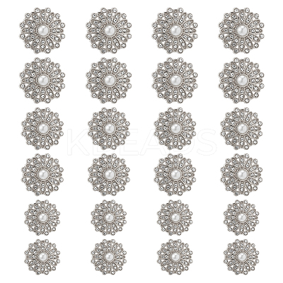 24Pcs 3 Styles Alloy Rhinestone Shank Buttons BUTT-HS0001-05P-1