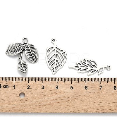 Mixed Style Tibetan Style Alloy Leaf Pendants TIBEP-F040-01AS-1