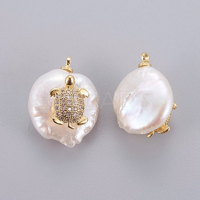 Natural Cultured Freshwater Pearl Pendants LS-PEAR-J004-30G-1