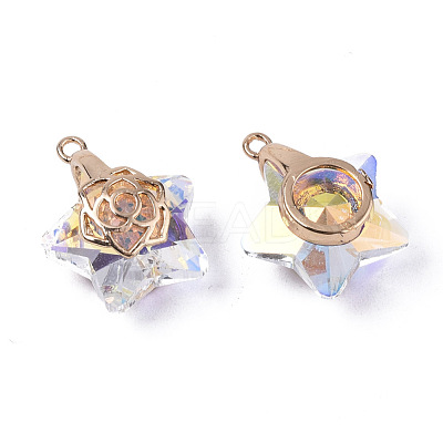 Electroplate Glass Pendants X-EGLA-N005-003A-1