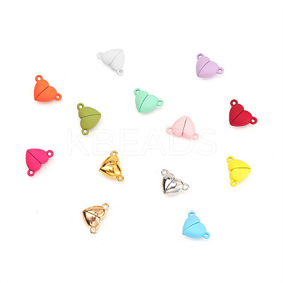 13 Sets 13 Colors Spray Painted Alloy Magnetic Clasps with Loops FIND-YW0001-31-1