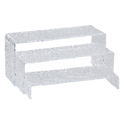 3Pcs 3 Sizes Marble Textured Acrylic Action Figure Display Risers ODIS-WH0030-52-1