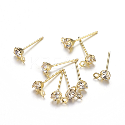Brass Post Earring Findings X-EC592-G-1