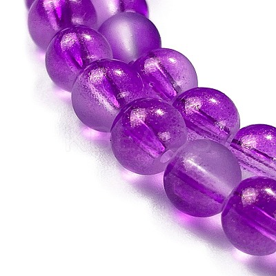 Frosted Transparent Glass Bead Strands GLAA-P065-6mm-15-1