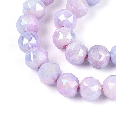 Anti-Tarnish Electroplate Glass Beads Strands GLAA-N010-6mm-07-1
