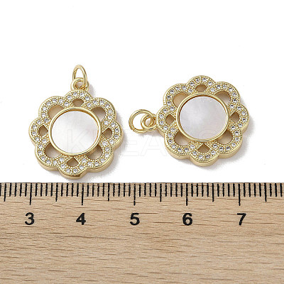 Brass Micro Pave Cubic Zirconia Pendants KK-G485-26B-G-1
