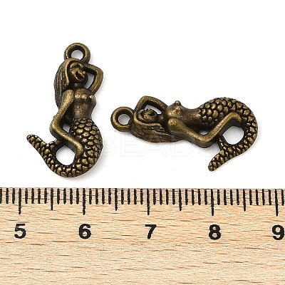 Alloy Metal 3D Mermaid Pendants PALLOY-2458-AB-FF-1