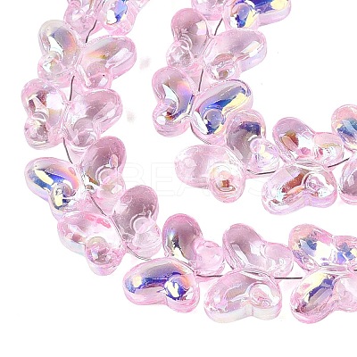 Baking Paint Electroplate Transparent Glass Beads Strands EGLA-Q136-03A-09-1