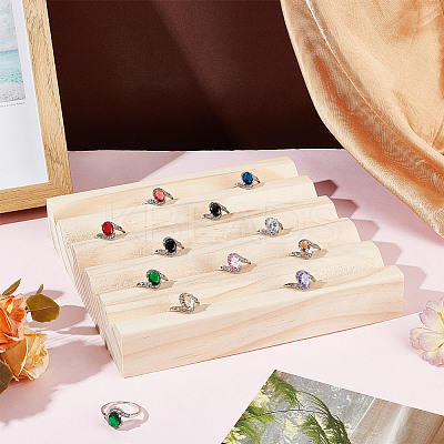 5-Slot Wood Rings Display Stands RDIS-WH0006-30-1
