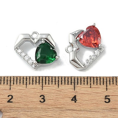 Brass Micro Pave Cubic Zirconia Charms KK-H482-01P-1