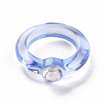 Transparent Acrylic Finger Rings RJEW-T010-07-1