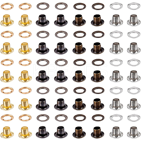 200 Sets 4 Colors Iron Grommet Eyelet Findings SCRA-GF0001-10A-05-1