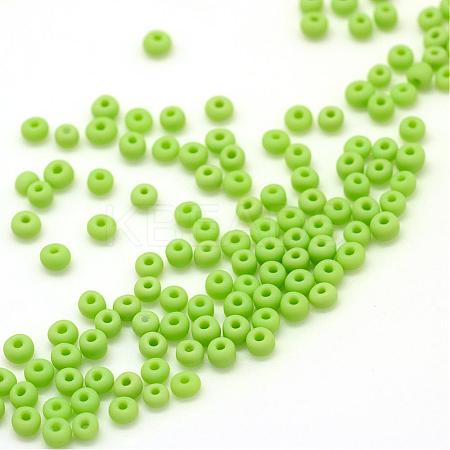 Frosted Opaque Glass Seed Beads SEED-R029-4mm-A03-1