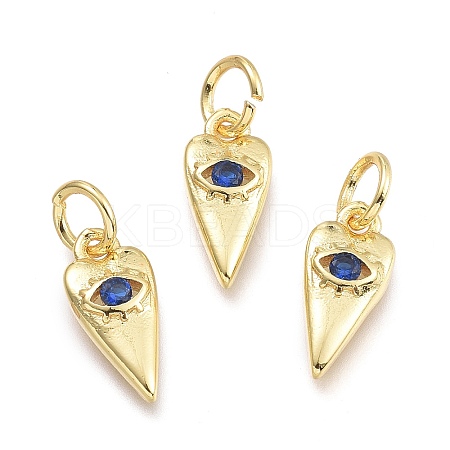 Brass Micro Pave Cubic Zirconia Pendants KK-P187-15H-G-1