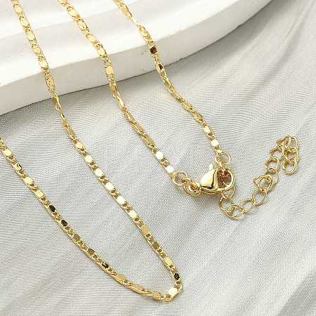 1.7MM Brass Oval Link Chain Necklaces for Women Men NJEW-F350-02G-1