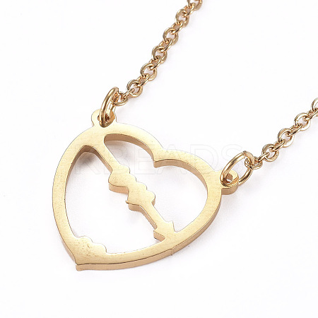 304 Stainless Steel Pendant Necklaces NJEW-I237-10G-1