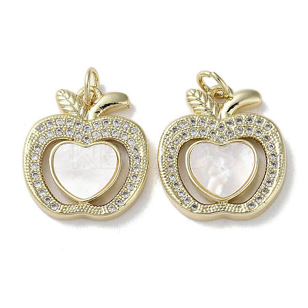Brass Micro Pave Cubic Zirconia Pendants KK-G485-30C-G-1