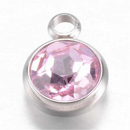 304 Stainless Steel Glass Rhinestone Charms STAS-G082-05-1