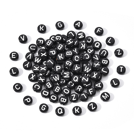 Craft Black Acrylic Beads SACR-YW0001-05-1