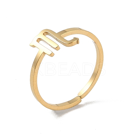 Real 18K Gold Plated 304 Stainless Steel Adjustable Finger Ring RJEW-L115-01G-11-1